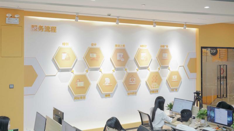 广州聚焦网络技术有限公司员工上传的聚焦网络总部文化墙照片